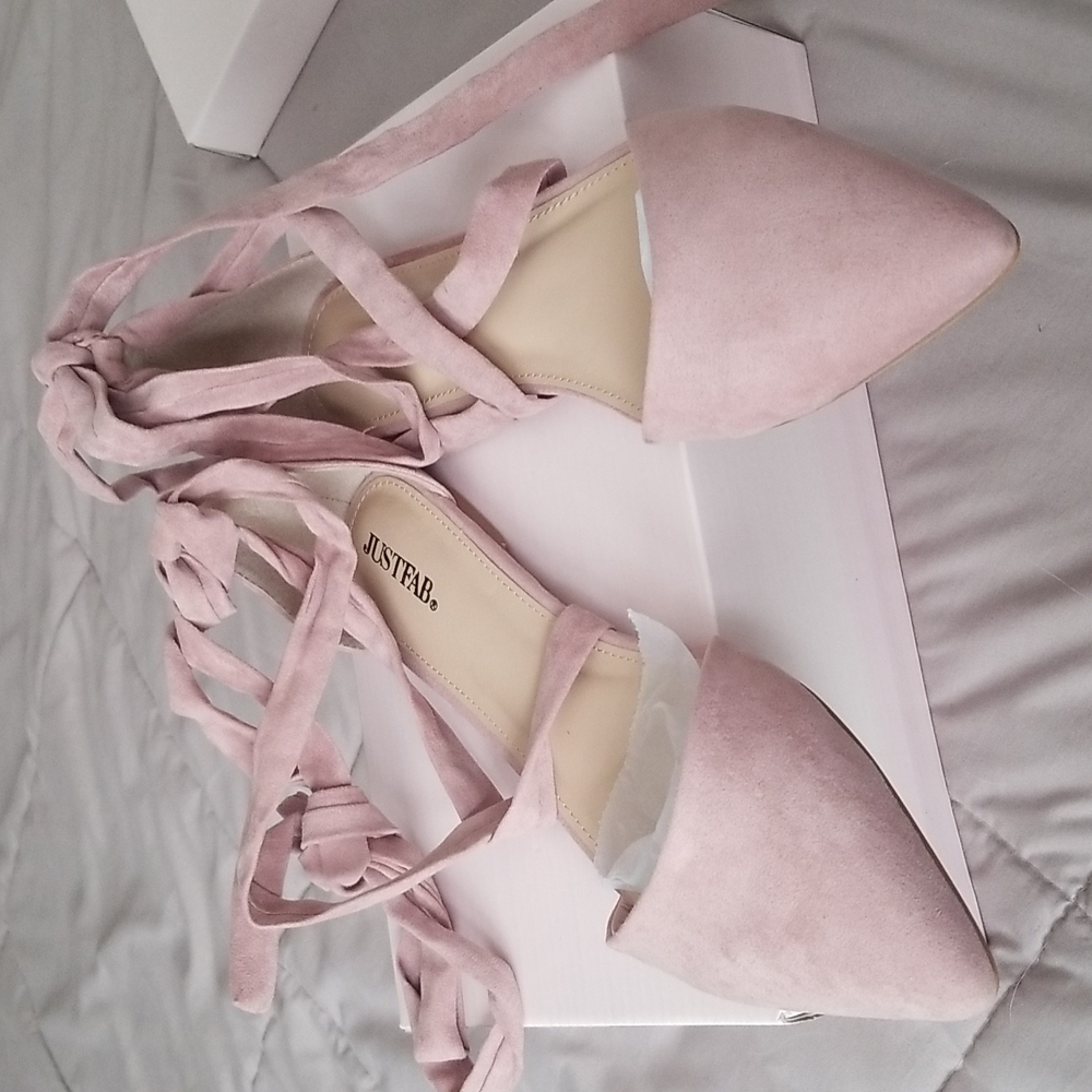 JustFab ankle tie flats